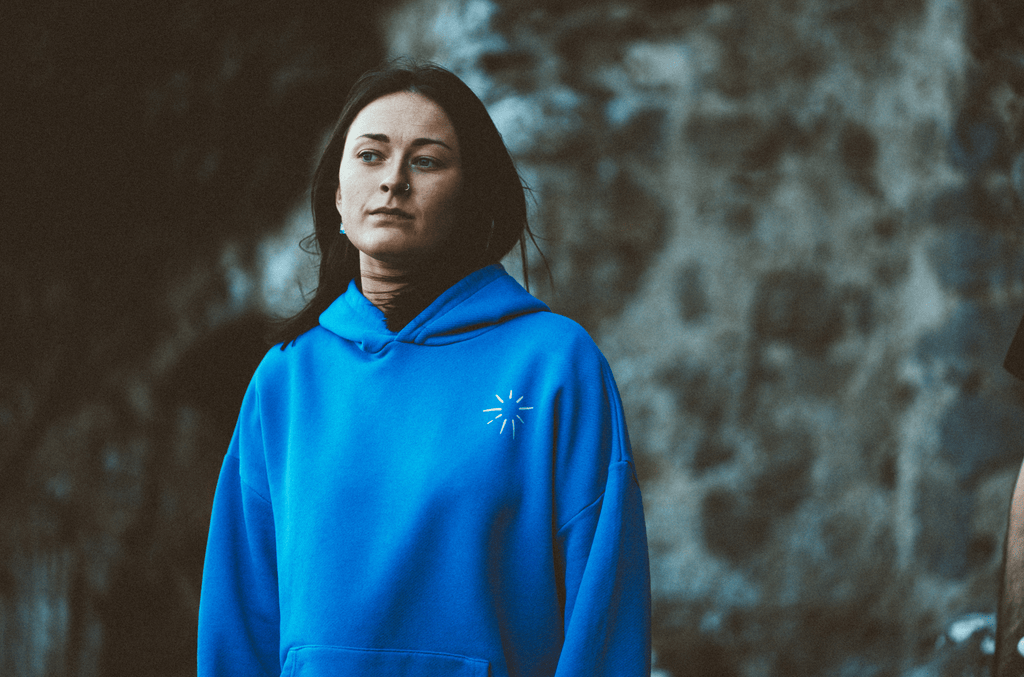 Luchán - 100% Cotton Hoodie Blue