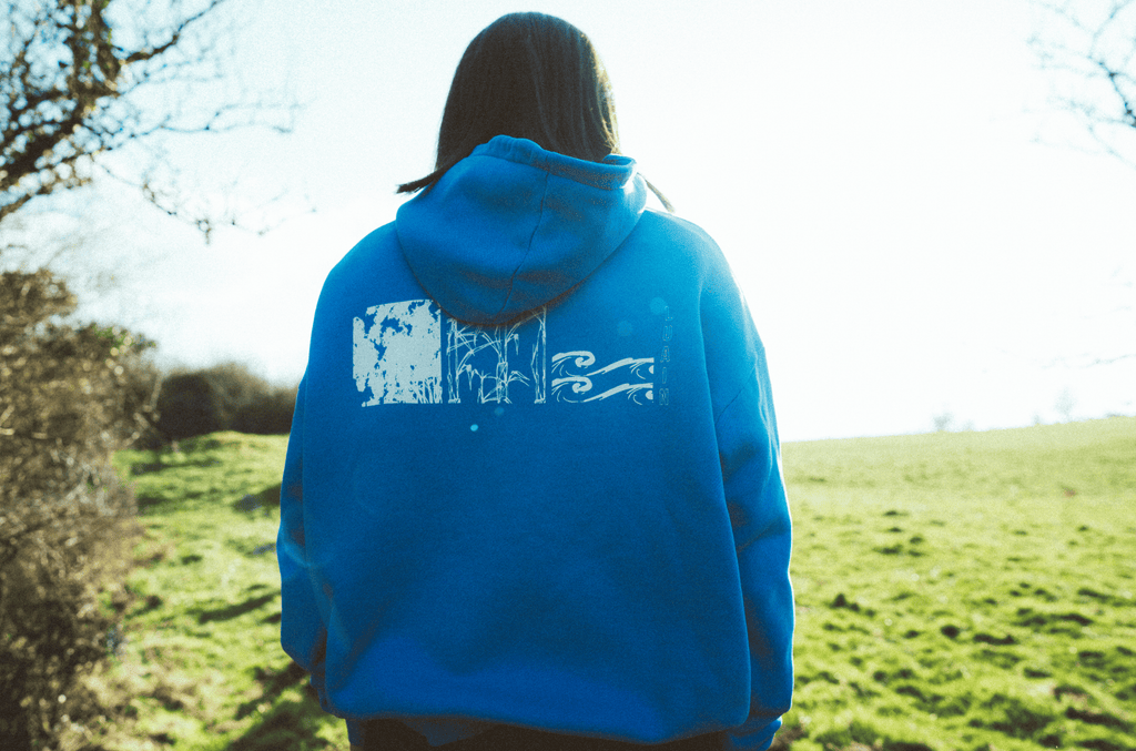 Luchán - 100% Cotton Hoodie Blue