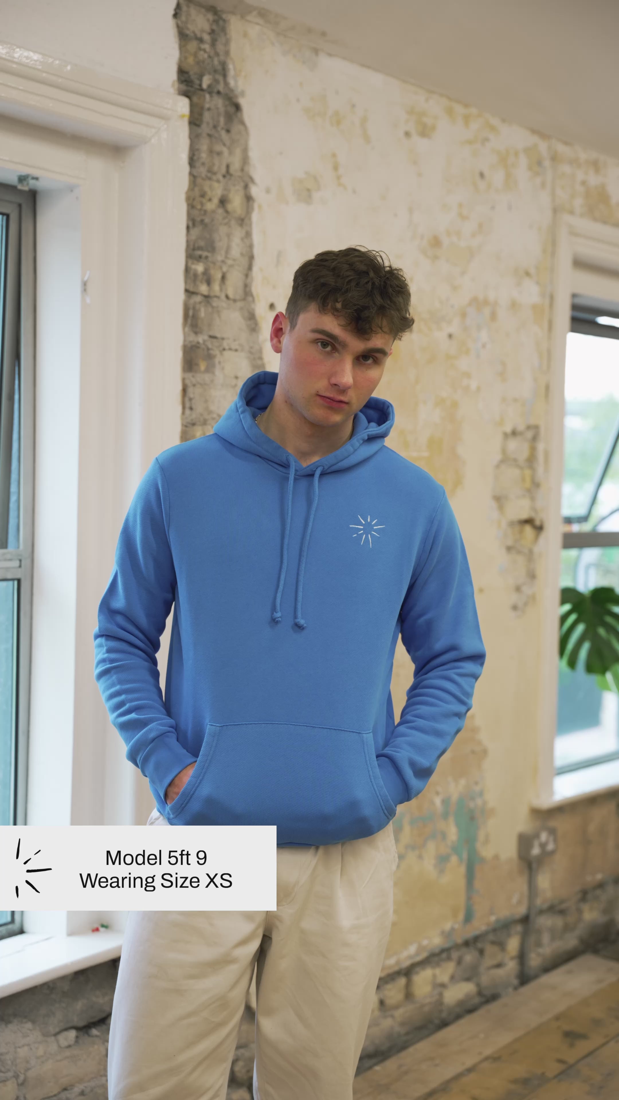 Luchán - 100% Cotton Hoodie Blue
