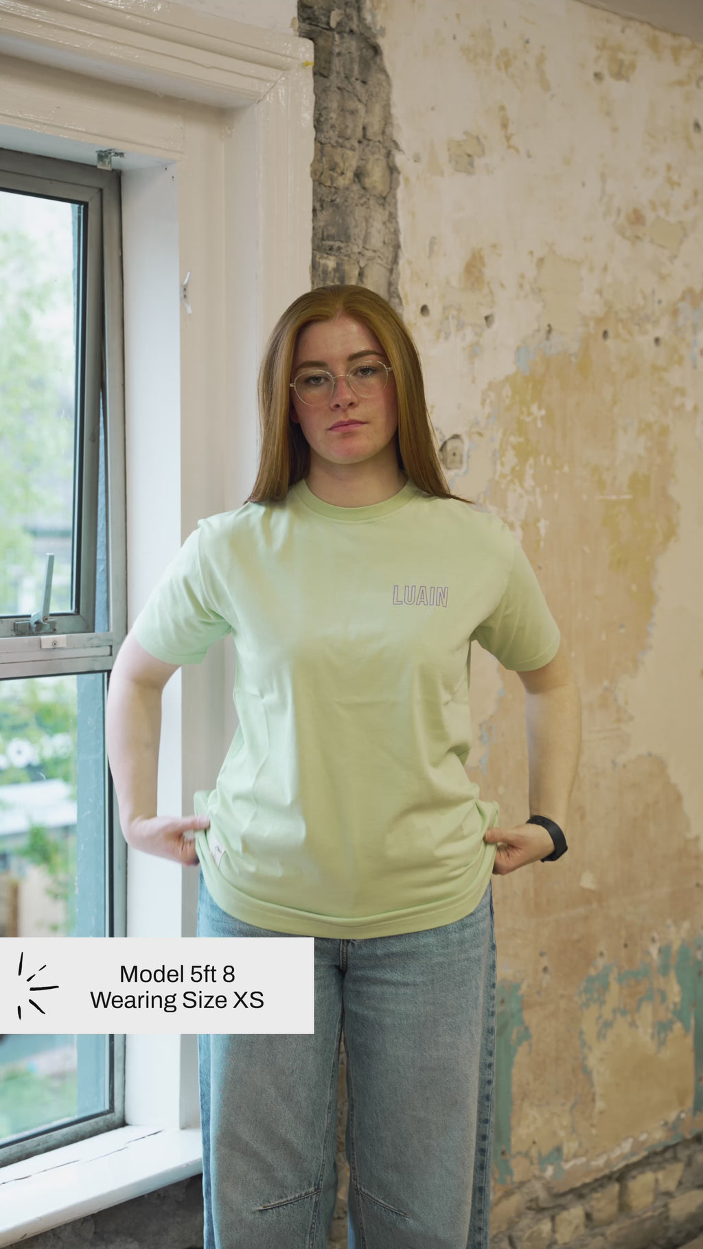 Tonnta - 100% Cotton Oversize T-Shirt Pistachio (LUAIN Front)